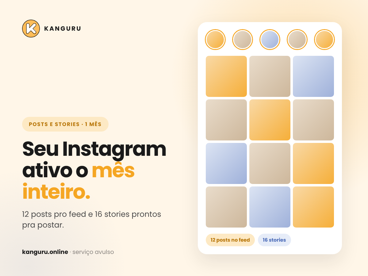 Posts e stories por 1 mês